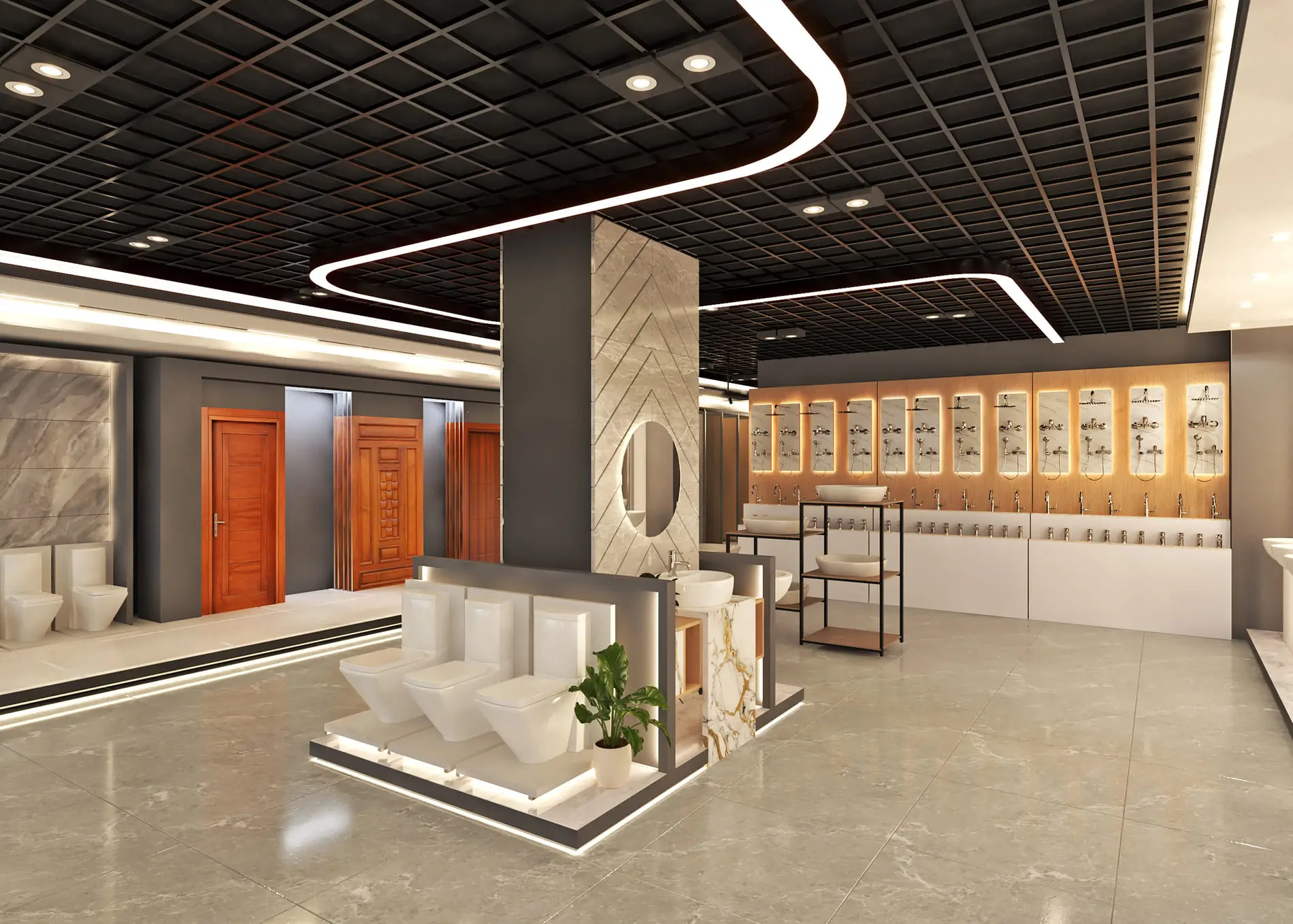 tiles sanitary ware showroom design 1